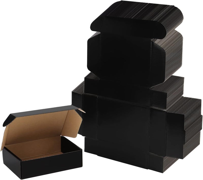 EXYGLO Shipping Cardboard Boxes for Small Business, Packing and Mailing, 7x5x2 - Pack of 25, Black - Image 1